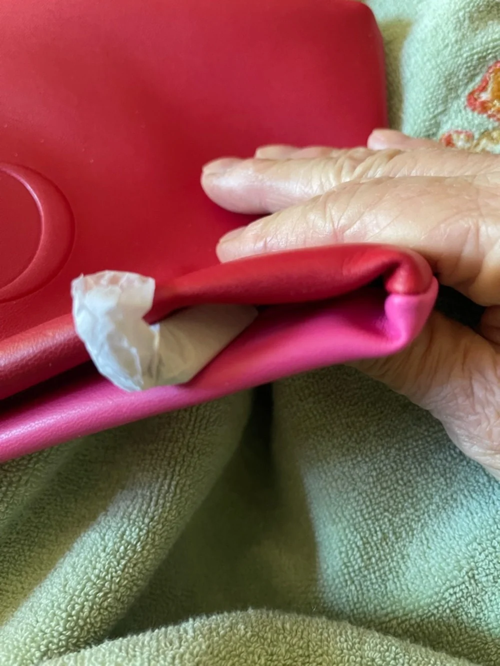 Dior Hot Pink and Red clutch Embossed CD Zip Pouch 9 x 7 NIB #136 - Picture 3 of 6